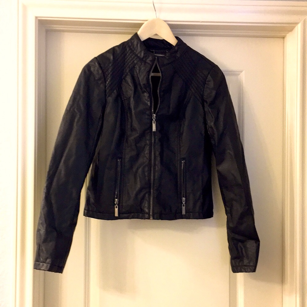 Black JouJou faux leather jacket. Size S